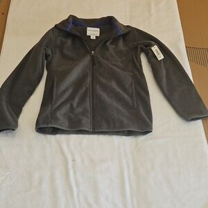 Amazon Essentials Boys Gray Fleece Full Zip Jacket L (10) Pockets Lightweight